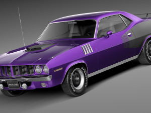 Plymouth Hemi Cuda Barracuda 1971 3D Модель