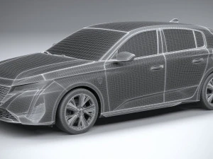 Peugeot 308 2022 3D Model