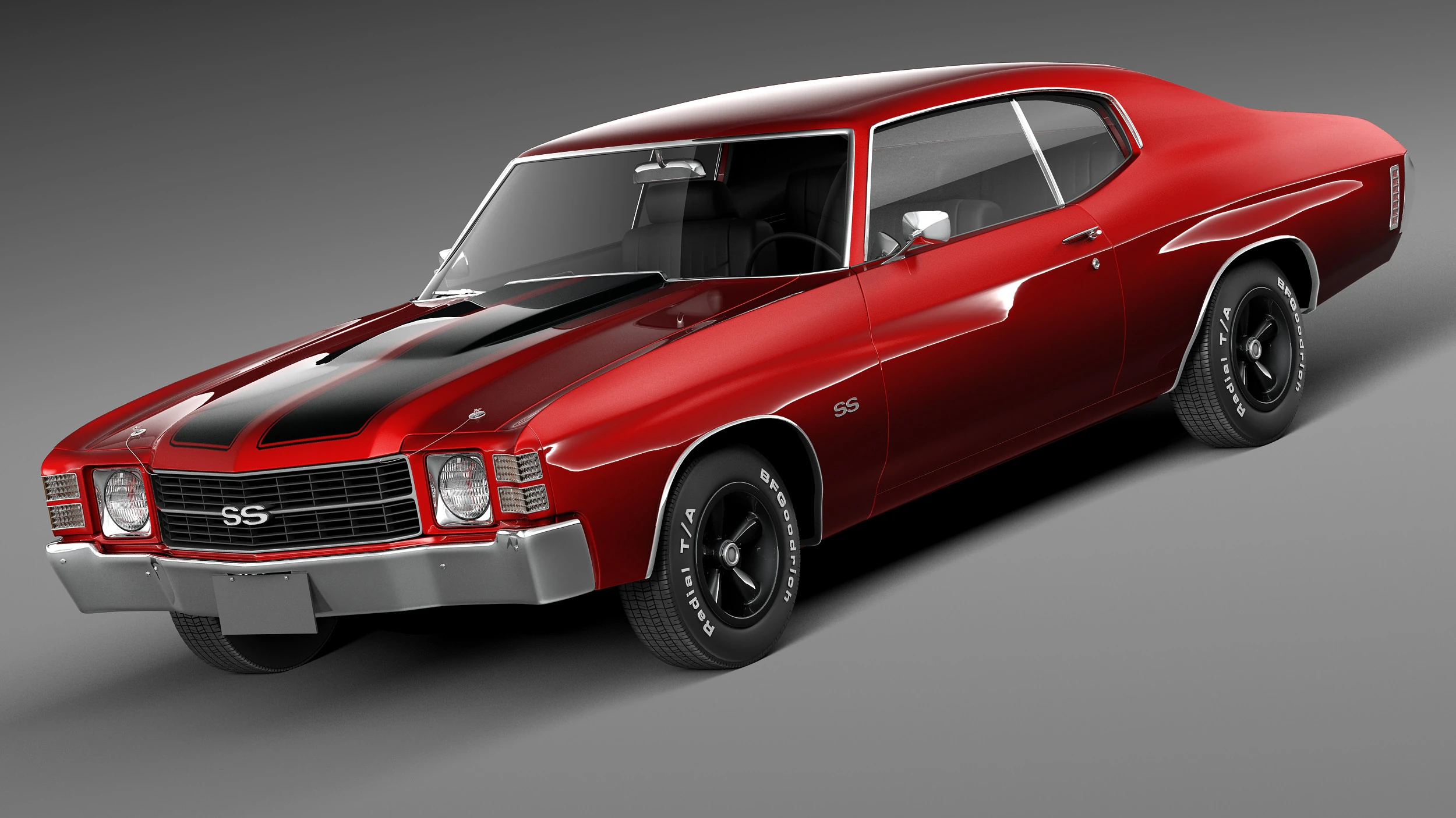 Chevrolet Chevelle SS 1971 3D Model .c4d .max .obj .3ds .fbx .stl .blend