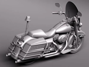 Harley Davidson Road King Cl&aacute;ssico Pol&iacute;cia 2011 Modelo 3D