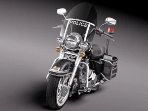 Harley Davidson Road King Cl&aacute;ssico Pol&iacute;cia 2011 Modelo 3D