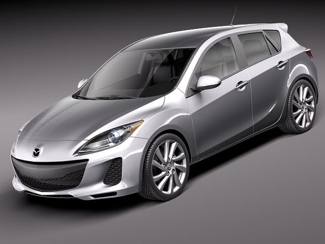 Mazda 3 5-door Hatchback 2012 3D Model .c4d .max .obj .3ds .fbx .stl .blend 