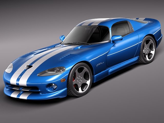Dodge Viper GTS Coupe 1996-2002 Modello 3D .c4d .max .obj .3ds .fbx .stl .blend 