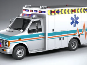универсальная классическая машина скорой помощи 3D Модель