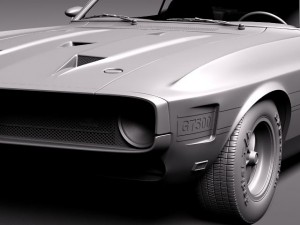 Shelby Mustang GT500 1969 3D Model