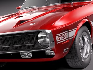 Shelby Mustang GT500 1969 3D Model