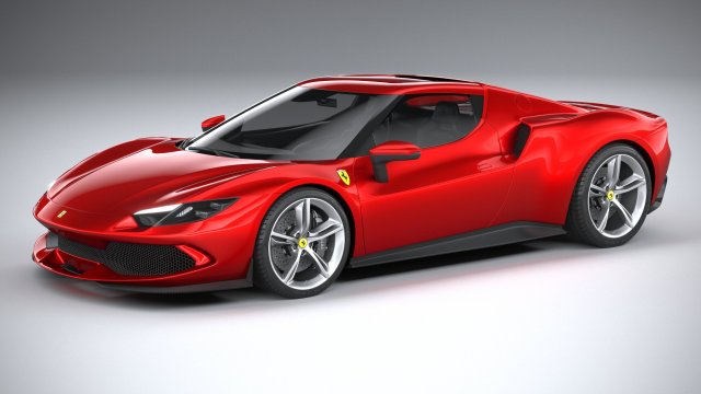 Ferrari 296 GTB 2022 3D Модель .c4d .max .obj .3ds .fbx .stl .blend 
