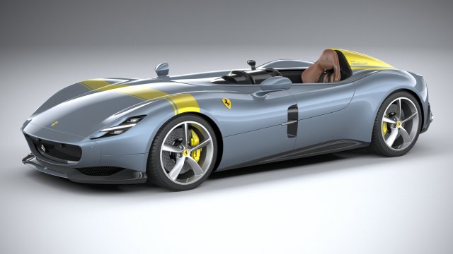 Ferrari Monza SP1 2019 3D Model .c4d .max .obj .3ds .fbx .stl .blend 