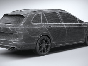 Volkswagen Golf R Estate 2022 3D-Modell