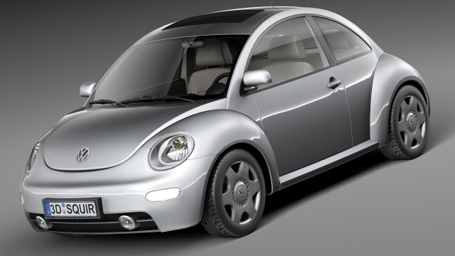Volkswagen Beetle 1998-2005 3D Модель .c4d .max .obj .3ds .fbx .stl .blend 