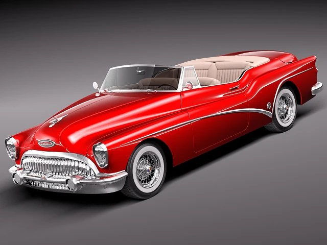 Buick Skylark Convertible 1953 3D Model .c4d .max .obj .3ds .fbx .stl .blend 