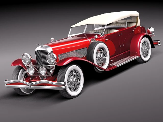Duesenberg SJ Convertible 1932 3D Model .c4d .max .obj .3ds .fbx .stl .blend