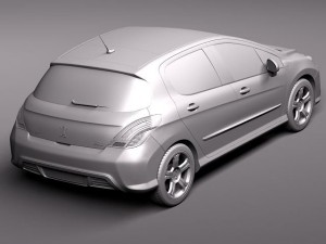 Peugeot 308 Hatchback 5-door 2012 3D Model