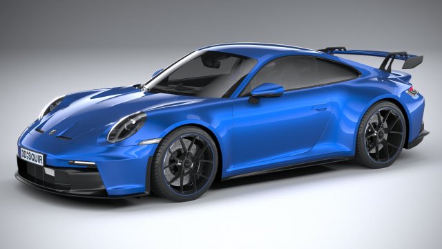 Porsche 911 GT3 2022 Lowpoly Model 3D .c4d .max .obj .3ds .fbx .stl .blend