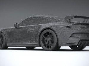 Porsche 911 GT3 2022 Lowpoly Model 3D