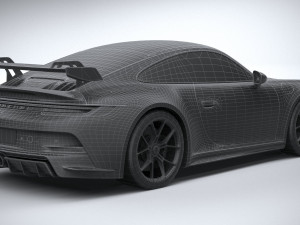 Porsche 911 GT3 2022 Lowpoly Model 3D