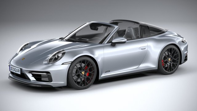 Porsche 911 Targa 4GTS 2022 3D Модель .c4d .max .obj .3ds .fbx .stl .blend 