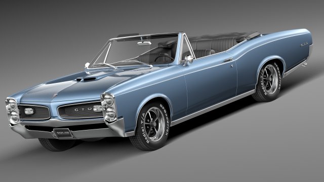 Pontiac GTO 1966 Convertible 3D 모델 .c4d .max .obj .3ds .fbx .stl .blend 