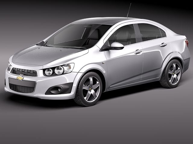 Chevrolet Aveo Sonic Sedan 2012 Modello 3D .c4d .max .obj .3ds .fbx .stl .blend 