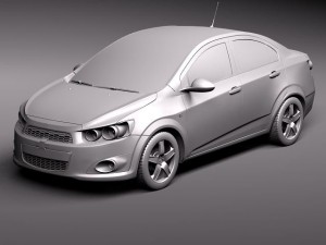 Chevrolet Aveo Sonic Sedan 2012 Modello 3D