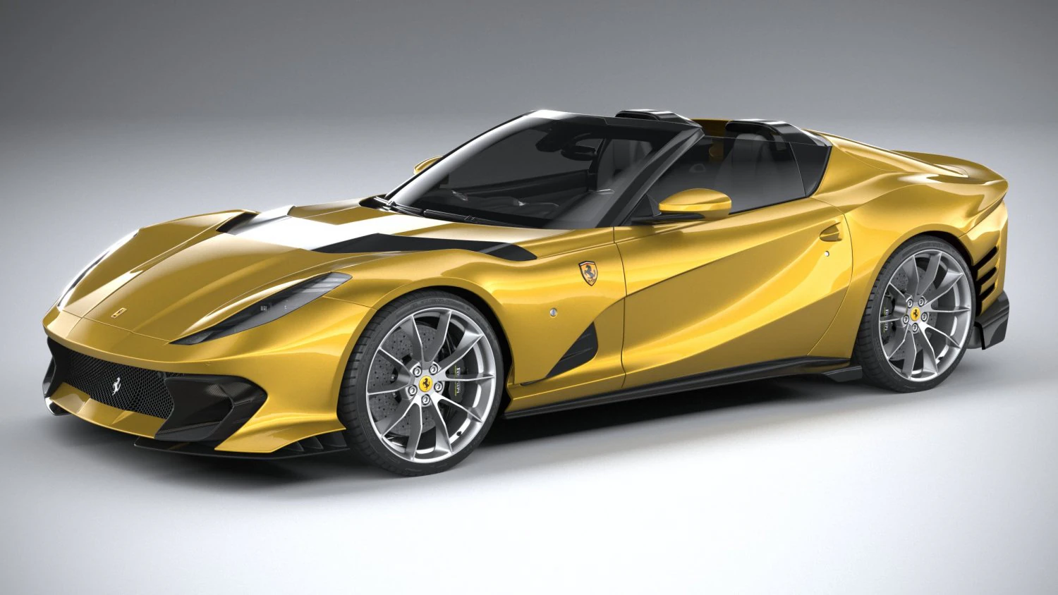 Ferrari 812 Competizione Aperta 2021 3D Model .c4d .max .obj .3ds .fbx .stl .blend