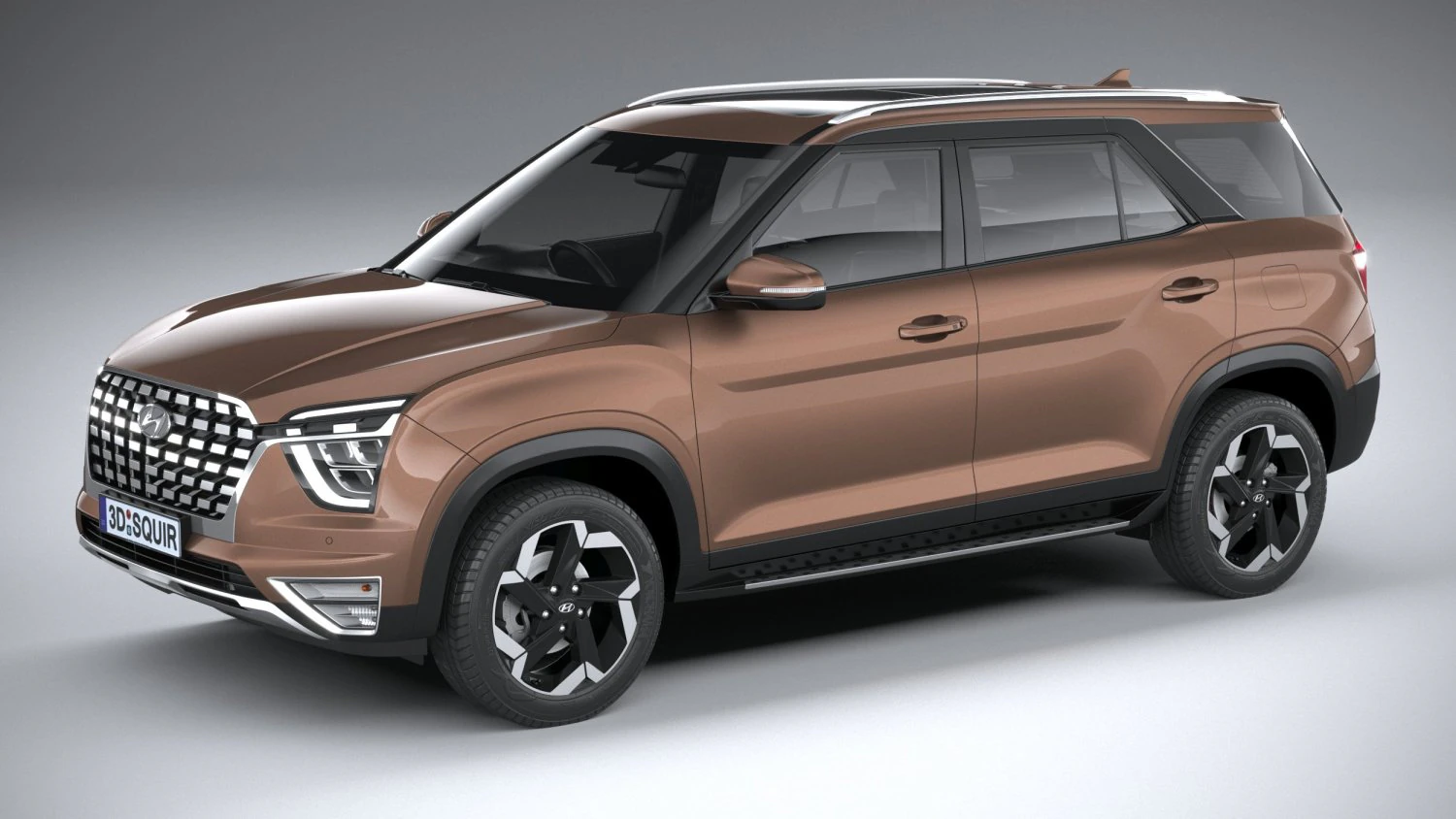 Hyundai Alcazar 2021 3D Model .c4d .max .obj .3ds .fbx .stl .blend 