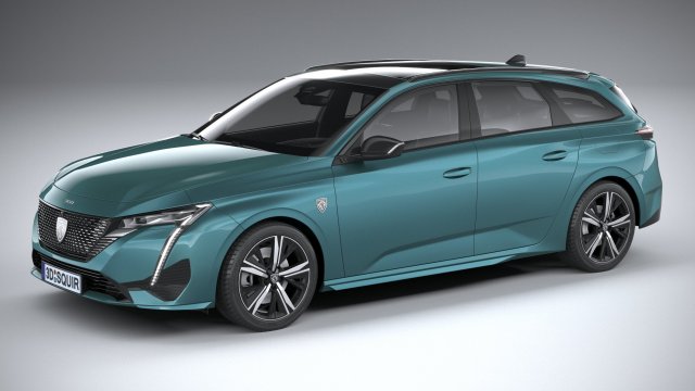 Peugeot 308 SW 2022 Modelo 3D .c4d .max .obj .3ds .fbx .stl .blend 