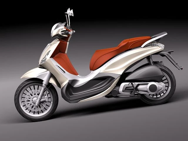 Piaggio BV Tourer 300 2011 3D Model .c4d .max .obj .3ds .fbx .stl .blend 