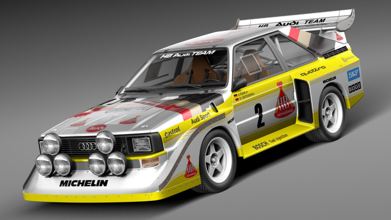 Audi Sport Quattro S1 E2 3D 模型 .c4d .max .obj .3ds .fbx .stl .blend 