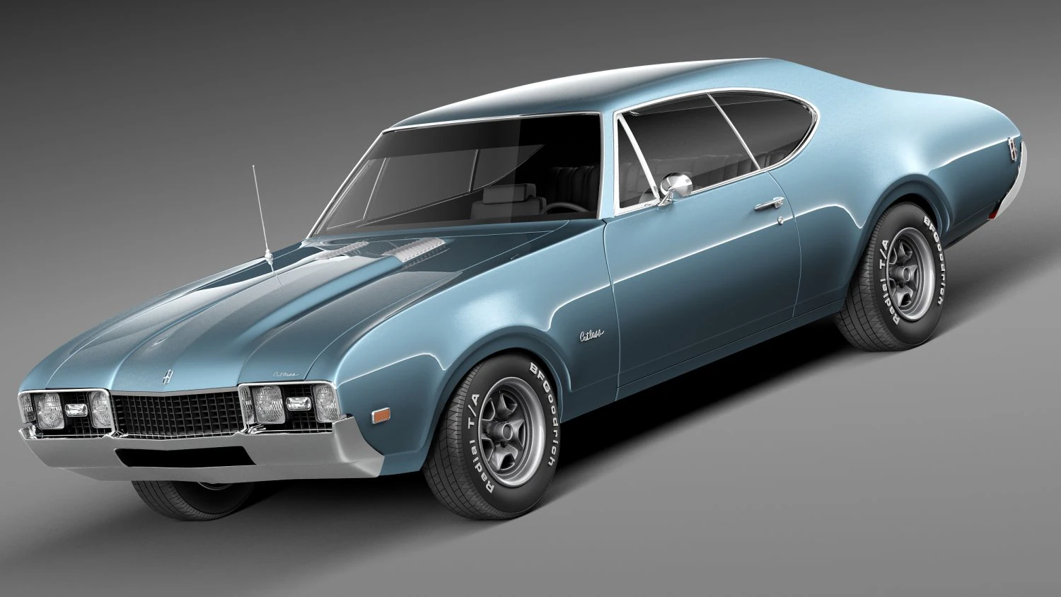 Oldsmobile 442 Cutlass 1968 3D Model .c4d .max .obj .3ds .fbx .stl .blend 