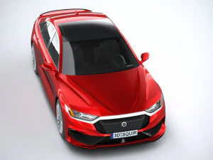 Generic Sedan v2 2020 Lowpoly 3D Model