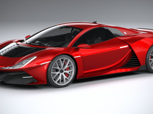 Generic Supercar v1 2020 Lowpoly Model 3D