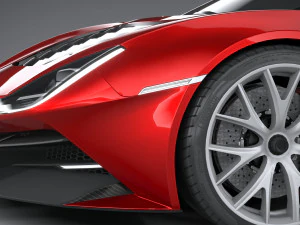 Generic Supercar v1 2020 Lowpoly 3D Model