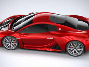 Generic Supercar v1 2020 Lowpoly 3D Model