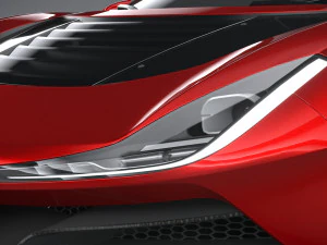 Generic Supercar v1 2020 Lowpoly 3D Model