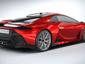 Generic Supercar v1 2020 Lowpoly 3D Model