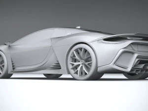 Generic Supercar v1 2020 Lowpoly 3D Model
