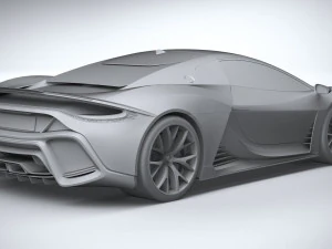Generic Supercar v1 2020 Lowpoly 3D Model