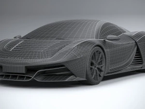 Generic Supercar v1 2020 Lowpoly 3D Model