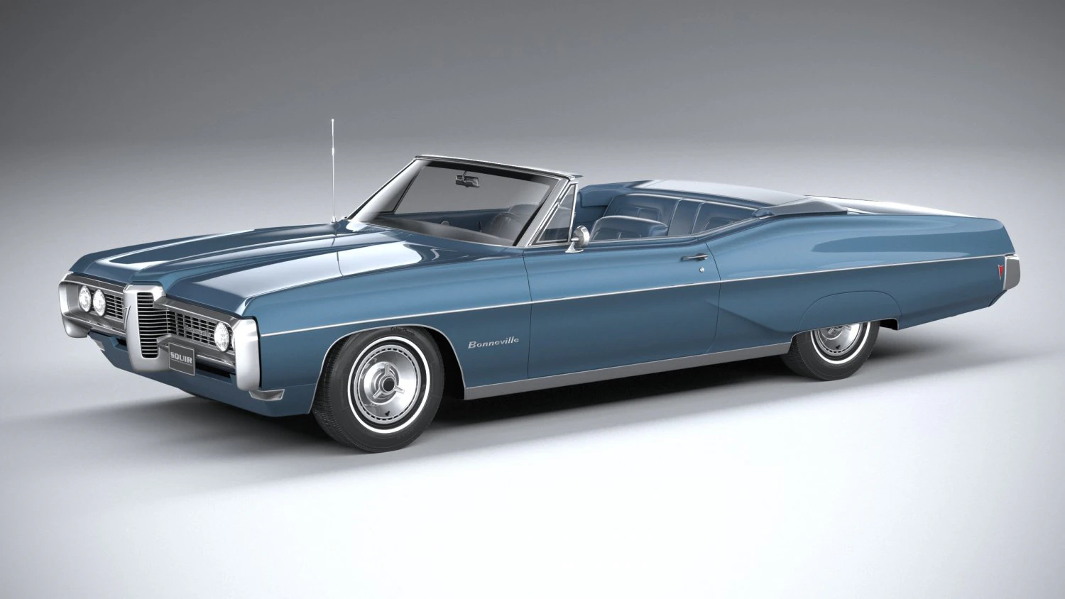 Pontiac Bonneville Convertible 1968 3D Model .c4d .max .obj .3ds .fbx .stl .blend 