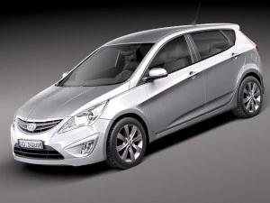 Hyundai Verna Accent 2012 Hatchback 3D Model