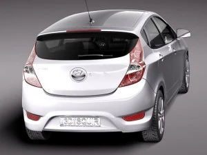 Hyundai Verna Accent 2012 Hatchback 3D Model
