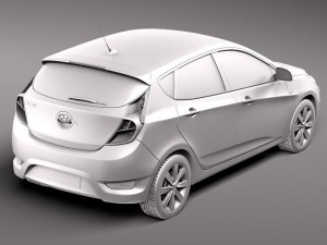 Hyundai Verna Accent 2012 Hatchback Modèle 3D