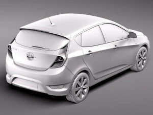 Hyundai Verna Accent 2012 Hatchback 3D Model