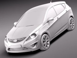Hyundai Verna Accent 2012 Hatchback 3D Model