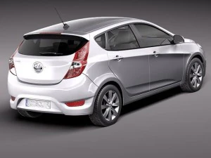 Hyundai Verna Accent 2012 Hatchback 3D Model