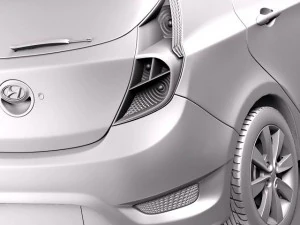 Hyundai Verna Accent 2012 Hatchback 3D Model
