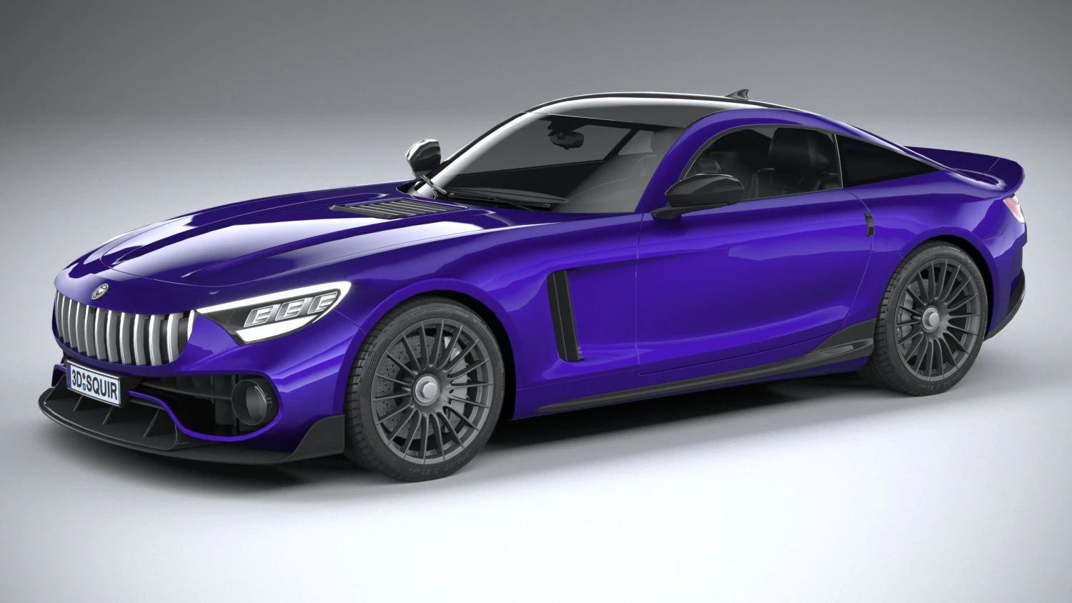 Generic Sport Car 2021 Lowpoly 3D Model .c4d .max .obj .3ds .fbx .stl .blend 