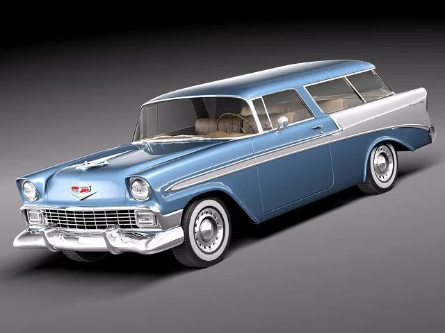 Chevrolet Nomad 1956 3D Model .c4d .max .obj .3ds .fbx .stl .blend