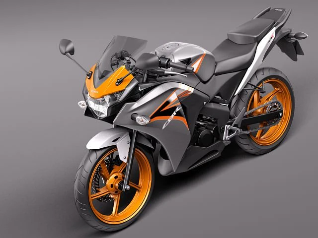 Honda CBR 125R 2011 3D Model .c4d .max .obj .3ds .fbx .stl .blend 
